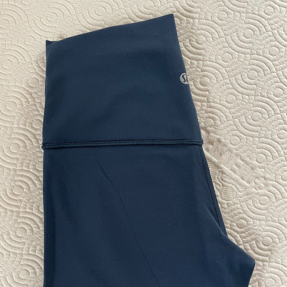 Dark Blue Lululemon Fast and Free High-Rise Crop 19"
